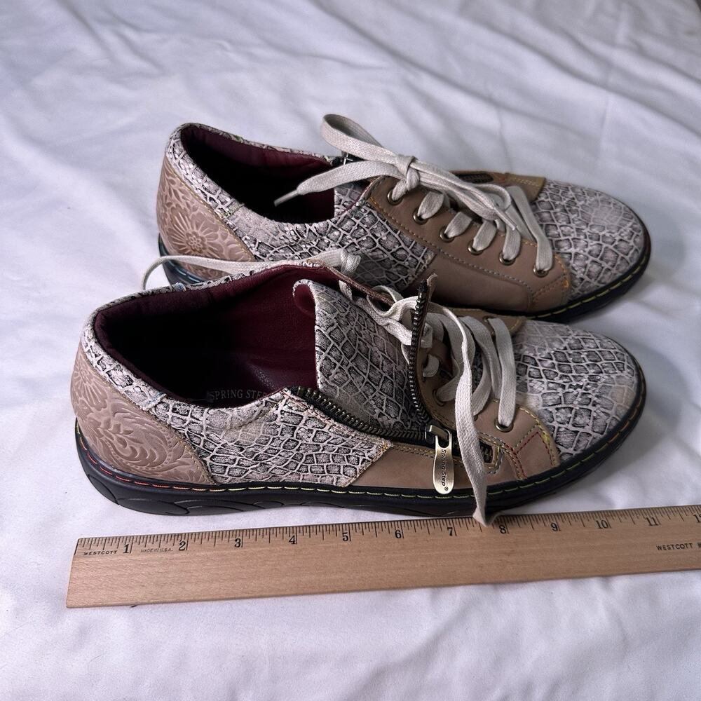 L’Artiste Spring Step Danli Cosmic Leather Sneaker Shoes EU 42 US 10.5 Embossed - Picture 10 of 11